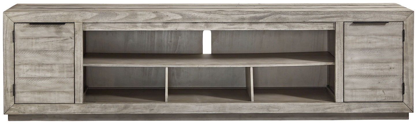 Naydell - XL TV Stand w/Fireplace Option - Gray