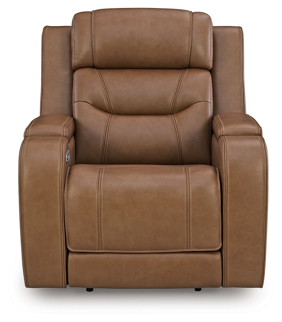 Knightington - 3 Pc. - Power Reclining Sofa, Loveseat And Recliner - Caramel