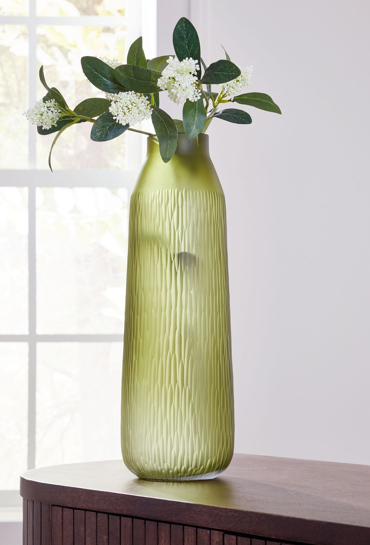 Scottyard - Indoor/Outdoor Vase - 17" - Olive Green