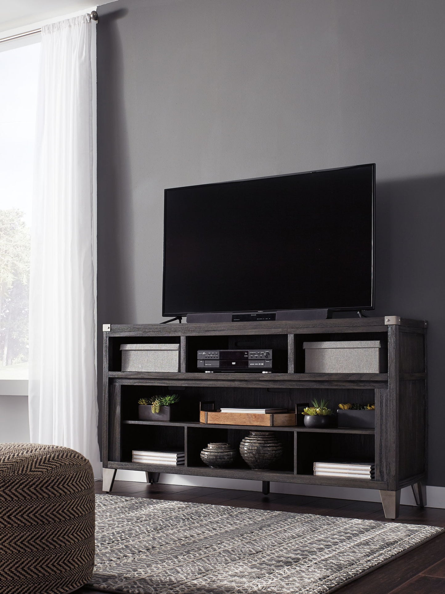 Todoe - LG TV Stand w/Fireplace Option - Gray