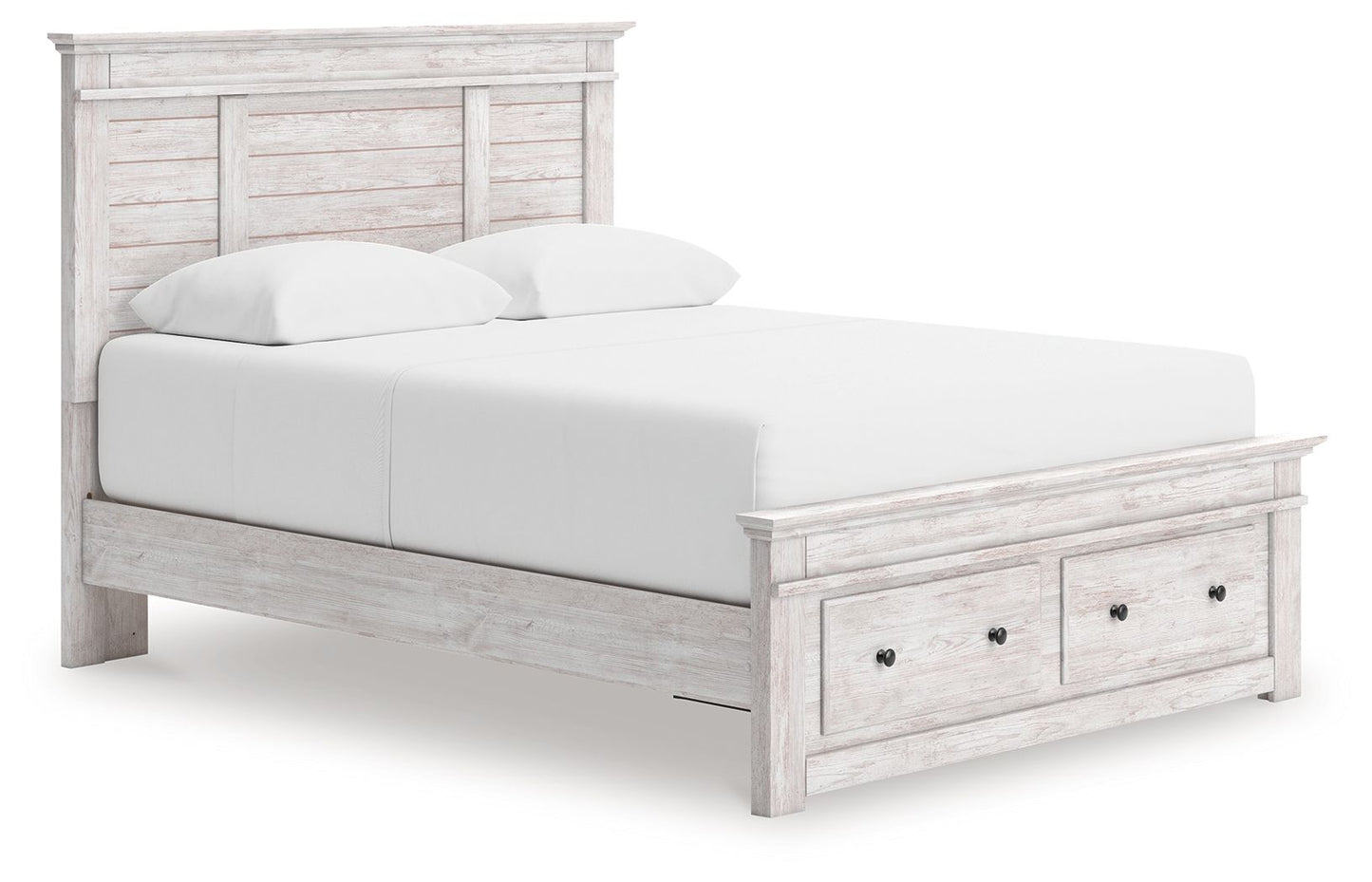 Makidern - Panel Storage Bed With Storage Footboard