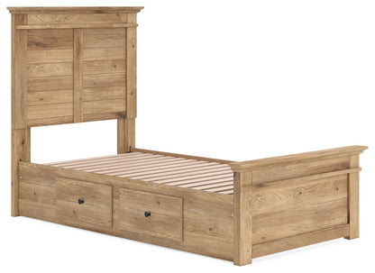 Makidern - Panel Storage Bed With Under Bed Storage Unit