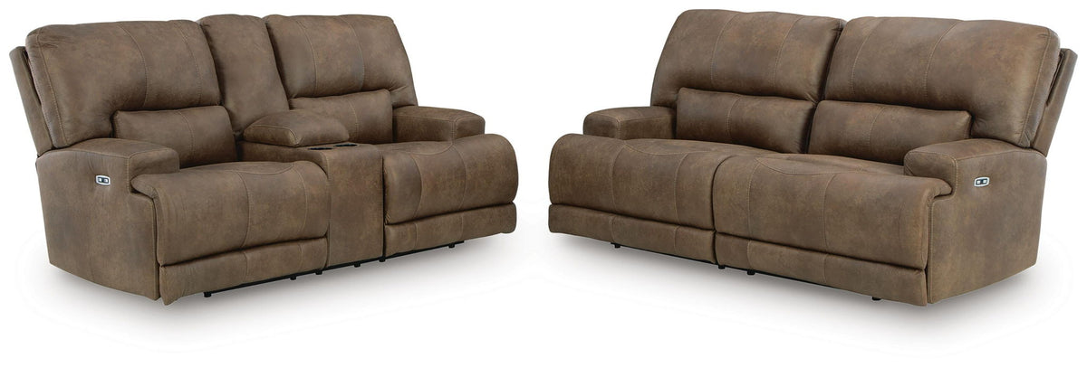 Beckley Place - 2 Pc. - Power Reclining Sofa And Loveseat - Earth