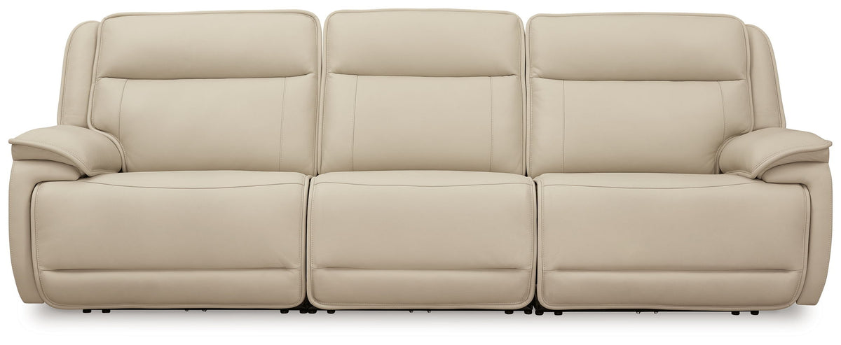 Double Deal - 3-Piece Power Reclining Sofa Sectional - Almond