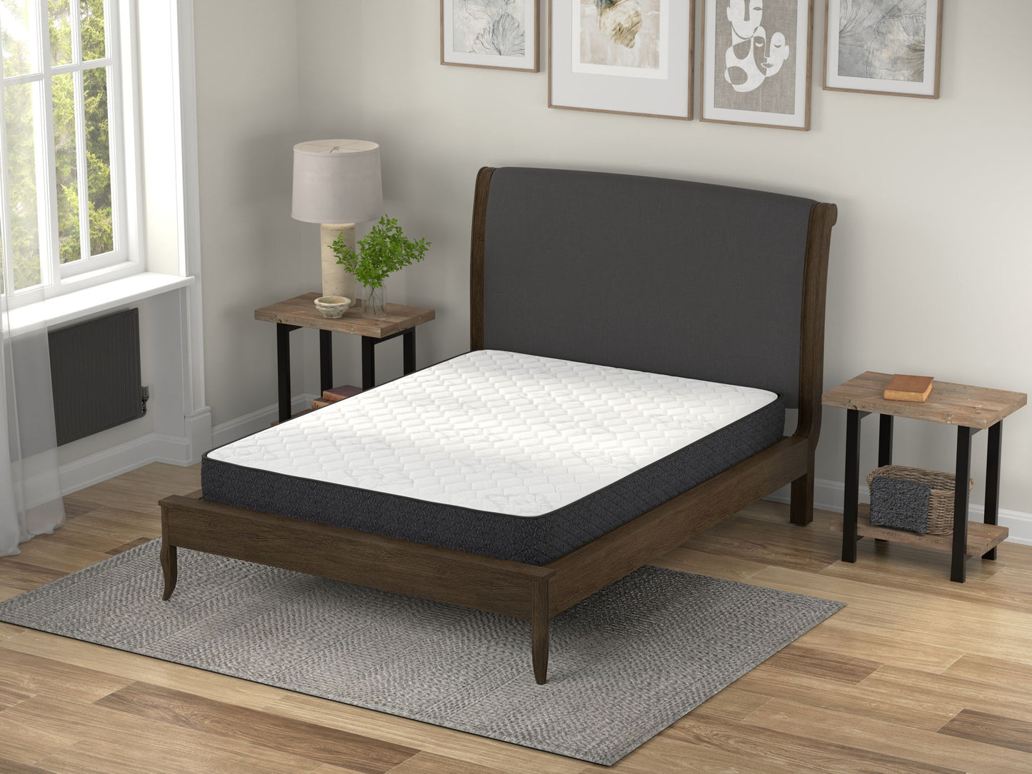 Essentials - 8" Firm Foam Mattress, Medallion Ash / Russell Black