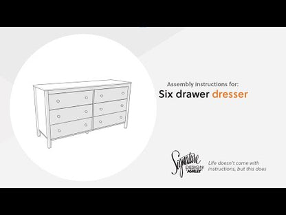 Simmenfort - Six Drawer Dresser - Navy Blue